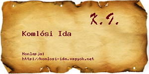 Komlósi Ida névjegykártya