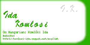 ida komlosi business card